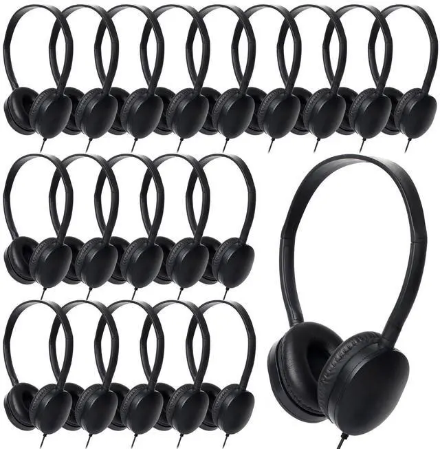 Main image of OSSZIT Kids Headphones Bulk 20 Pack for Classroom School,Class Set of Headphones for Students Children Toddler Boys Girls Teen and Adult (Black Color)