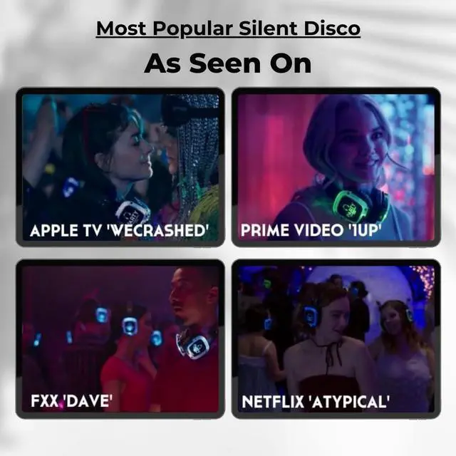 Alt view image 5 of 5 - Party Headphones Silent Disco Wireless RF 10 x Headphones, 1 x RF Transmitter Bundle Combo | LED Flashing Light | 1500ft Range | Long Distance Outdoor Party | HD Sound [Light Control Keypad Free]