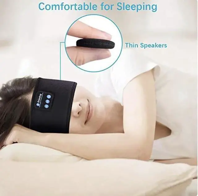 Alt view image 3 of 5 - Sleep Headphones Bluetooth Wireless Headband for Sleeping, 3D Stereo Sleep Headphones with Mic, 8 Hrs Rechargeable Battery, Deep Sleep Aid for Insomnia, Travel, and Office (Black)