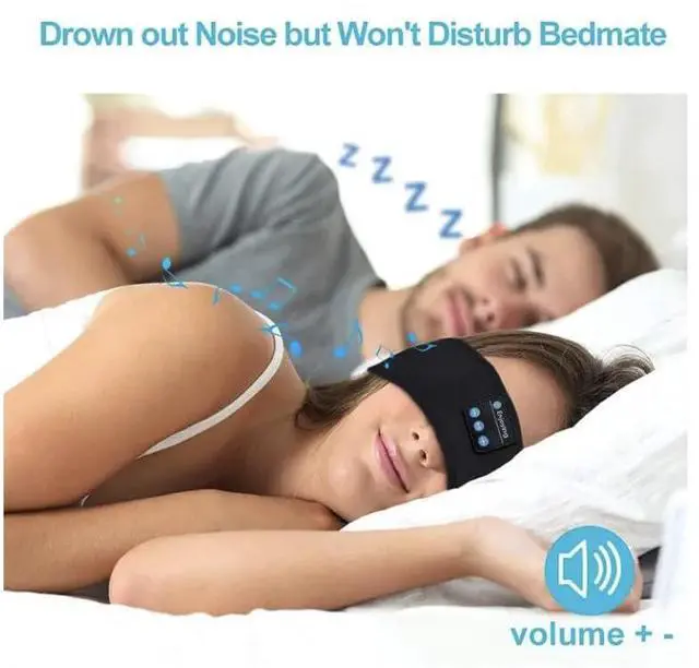 Alt view image 4 of 5 - Sleep Headphones Bluetooth Wireless Headband for Sleeping, 3D Stereo Sleep Headphones with Mic, 8 Hrs Rechargeable Battery, Deep Sleep Aid for Insomnia, Travel, and Office (Black)