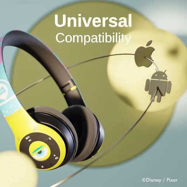 Alt view image 4 of 5 - Disney/Pixar's Monsters, Inc Bluetooth Headphones - Over The Ear Bluetooth Wireless Headset with Built in Mic and Up to 15 Hrs Playtime - Monsters Inc Gifts for Women Men All Fans of Disney Gifts