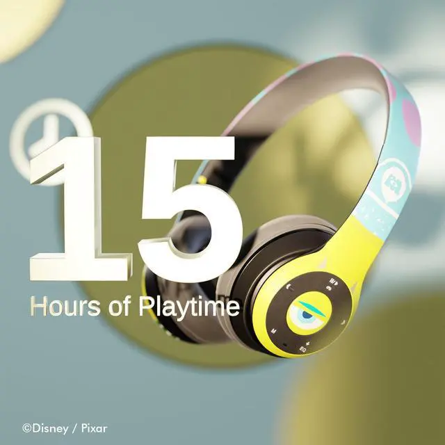 Alt view image 2 of 5 - Disney/Pixar's Monsters, Inc Bluetooth Headphones - Over The Ear Bluetooth Wireless Headset with Built in Mic and Up to 15 Hrs Playtime - Monsters Inc Gifts for Women Men All Fans of Disney Gifts