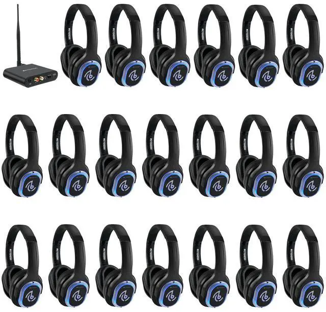 Main image of Retekess TA003 Silent Disco Headphone System,Silent Disco Headsets with 3 Channel, LED Lights, Hi-Fi Sound Quality, Easy Setup for Party, Club, Bar and DJ (Pack of 20)