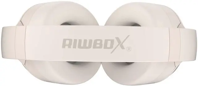Alt view image 4 of 5 - Riwbox Hybrid Active Noise Cancelling Headphones,Wireless Over Ear Bluetooth Headset,60H Playtime,Hi-Res Audio, Foldable,Bluetooth V5.4,Comfort&Immersion for Work,Commuting (White)