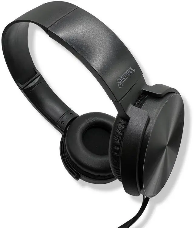 Main image of SANTANA BY CARLOS SANTANA Besos and Havana Headphones- Wired Studio Headphones with Adjustable Headband, Built-in Controls, Ultra-Plush Polymer Foam Ear Cups for Music, Movies & Calls (Black)