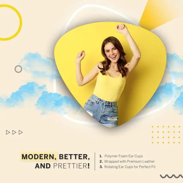 Alt view image 4 of 4 - SANTANA BY CARLOS SANTANA Besos and Havana Headphones- Wired Studio Headphones with Adjustable Headband, Built-in Controls, Ultra-Plush Polymer Foam Ear Cups for Music, Movies & Calls (Black)