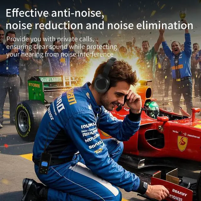 Alt view image 2 of 5 - SAMCOM Over Ear Radio Earpiece with Boom Mic,Walkie Talkie Overhead Headphone with PTT-VOX Microphone 2 Pin K Type Racing Headsets Ear Piece for FPCN30A radios
