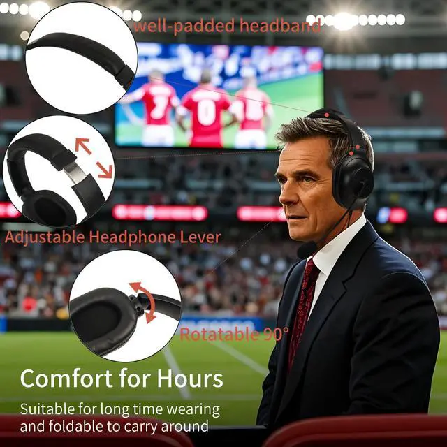 Alt view image 3 of 5 - SAMCOM Over Ear Radio Earpiece with Boom Mic,Walkie Talkie Overhead Headphone with PTT-VOX Microphone 2 Pin K Type Racing Headsets Ear Piece for FPCN30A radios