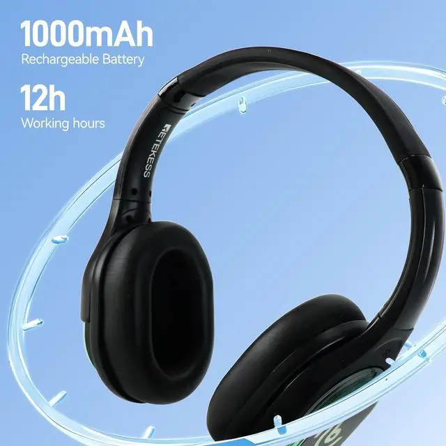 Alt view image 5 of 5 - Retekess TA003 Silent Disco Headphone System,Silent Disco Headsets with 3 Channel, LED Lights, Hi-Fi Sound Quality, Easy Setup for Party, Club, Bar and DJ (Pack of 20)