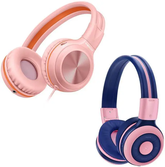Main image of SIMOLIO Kid Headphones Wired & Bluetooth Bundles, Safe Volume, HD Mic Stereo Sound, Adjustable Headband, Foldable Durable Children Headsets for Travel School