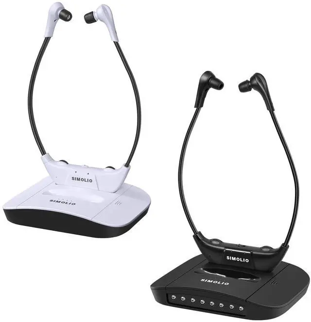 Main image of SIMOLIO Wireless TV Headsets Bundle for Bedroom and Living Room, Long Battery, Tone Control, Balance Control