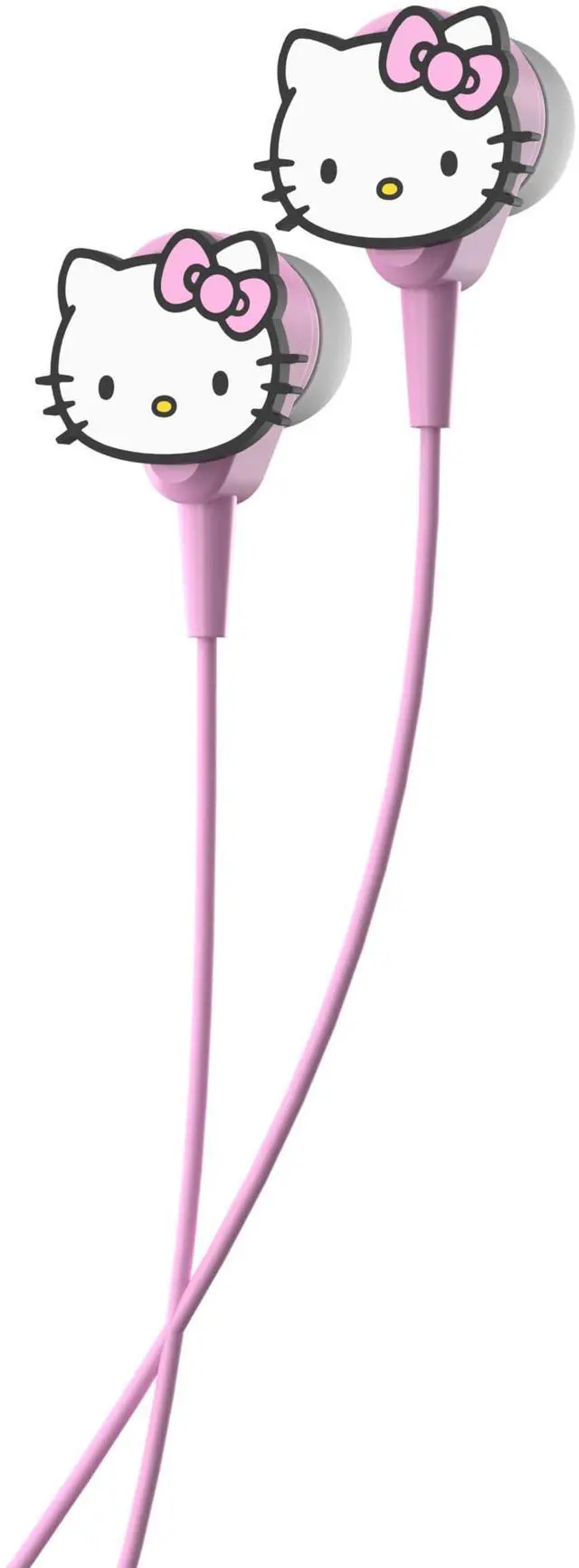 Alt view image 3 of 5 - Hello Kitty 2-in-1 Wireless Bluetooth Headphones with Wired Earbuds - Foldable Over-Ear Headset with Built-in Mic, AUX Cable, Adjustable Headband, and Onboard Controls - Pink