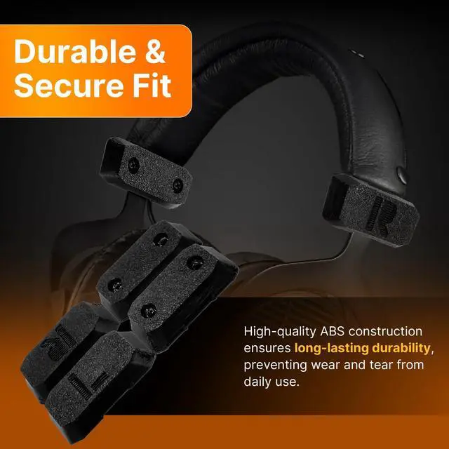 Alt view image 4 of 5 - SplashNColor Slider Cover Replacement for Beyerdynamic DT 770 / DT 880 / DT 990 Pro & HS 400 Headphones - Durable Black Slider Covers to Restore Look & Function for Long-Lasting Use - ABS - Black