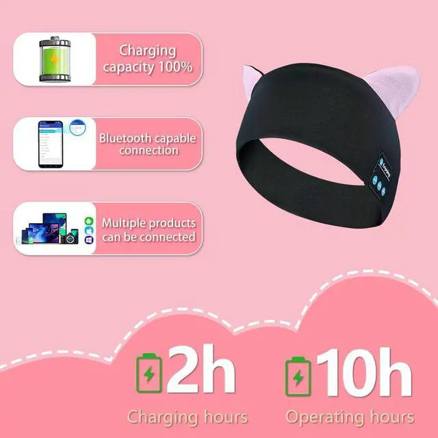Alt view image 5 of 5 - Kids Headphones True Wireless Headband Adjustable,Wireless Sports Headphones for Kids with Ultra-Thin HD Stereo Speakers for Boys,Girls,Sleeping,School,Air travel,Smartphones,Tablet