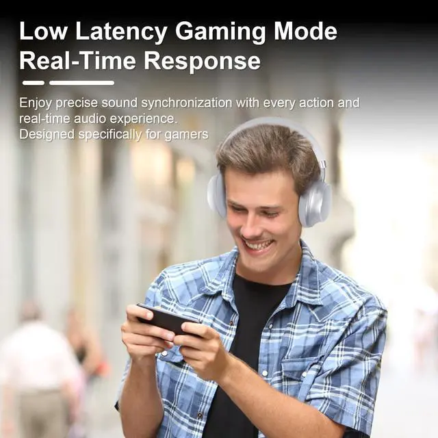 Alt view image 3 of 5 - T-fun NC35 Hybrid Active Noise Cancelling Headphones with Silk Sleep Mask, 360deg Spatial Audio with Head Tracking, Over Ear Headphones Wireless Bluetooth 5.3, 55H Playtime, Hi-Res Audio, APP Control