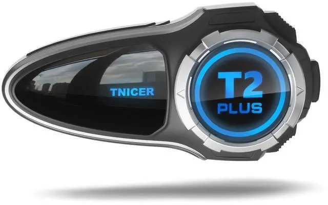 Main image of TNICER Motorcycle Bluetooth Headset T2Plus Dual Chip MESH Intercom 10-Way Motorcycle Helmet Bluetooth Helmet Intercom Communication Systems with Double Coil Subwoofer Speakers (Black/Silver)