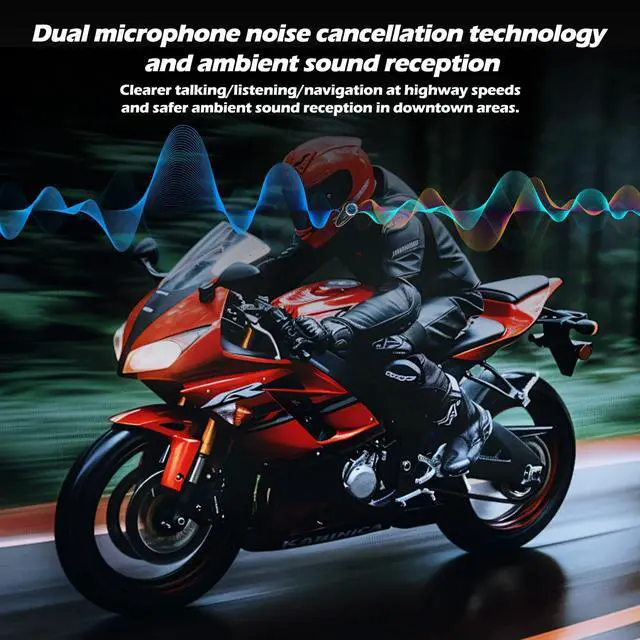 Alt view image 5 of 5 - TNICER Motorcycle Bluetooth Headset T2Plus Dual Chip MESH Intercom 10-Way Motorcycle Helmet Bluetooth Helmet Intercom Communication Systems with Double Coil Subwoofer Speakers (Black/Silver)