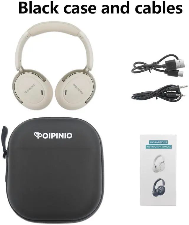 Alt view image 2 of 5 - TOIPINIO Upgraded Hybrid Active Noise Cancelling Headphones, Bluetooth Headphones with a Microphone, Featuring Transparency Mode, Environmental Noise Cancellation,Quick Charge 40H Playtime