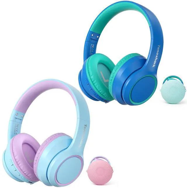 Main image of TONOSHARK Active Noise Cancelling Headphones for Kids, 60H Playtime,Purple Wireless Bluetooth Over-Ear Headset Built-in Microphone for Home/School/Travel/Party - Includes Portable Case