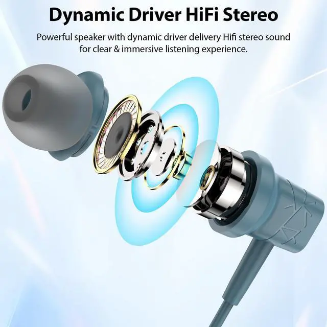 Alt view image 5 of 5 - USB C Headphone for iPad A16 Samsung S25 S24 Ultra S23 A36 Z Flip 7 Fold 6 Magnetic Earbuds In-Ear Noise Cancelling Headset Android Type C Wired Earphone for iPhone 16e 16 Pro Max 15 Pixel 9a 9 8 Blue