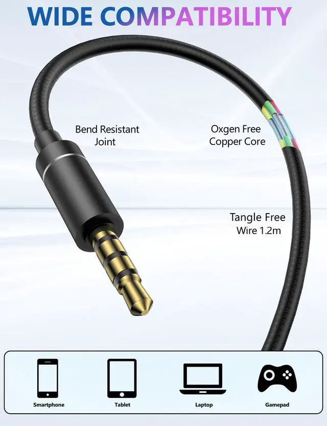 Alt view image 4 of 5 - TOPAUX 3.5mm Jack Headphone, USB C Headphone Wired Earphone for iPhone in-Ear Noise Canceling Magnetic Earbuds with Mic Control School Kid Adult Laptop Android Type C Earphone