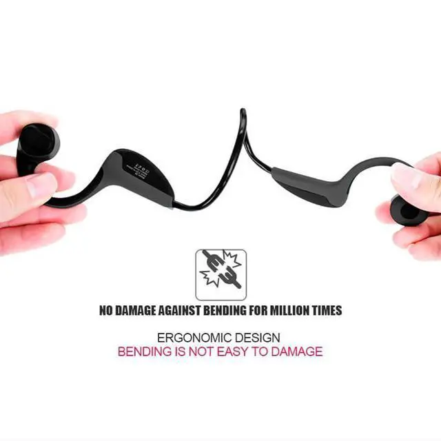 Alt view image 4 of 5 - Bone Conduction Headphones Bluetooth 5.0 Open Ear Wireless Titanium HiFi Stereo with Mic Sweatproof Sports Headphones for Running Driving Cycling (Black)