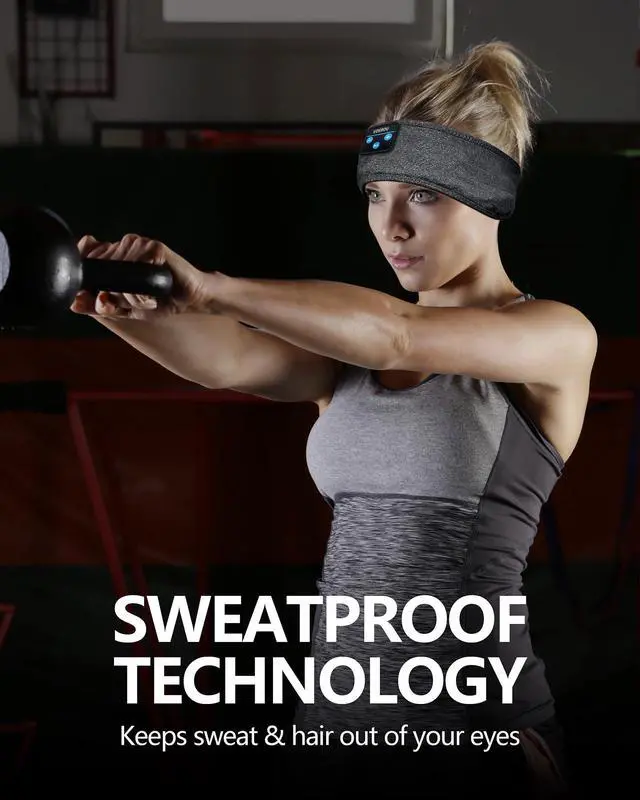 Alt view image 2 of 5 - Voerou Sleep Headphones, Bluetooth Headband,Sleeping Headphones with Ultra-Thin Speakers for Side Sleepers,Headband Headphones for Sleeping,Running,Workout,Travel,Yoga,Insomnia,Meditation