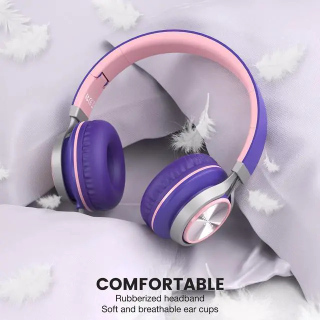 Alt view image 5 of 5 - VkingMoR Wired Headphones with Mic, Type C Headphones, Volume Control Type-C Wired Headphone, Plug in Laptop, Phone, Headphone On Ear(Purple)