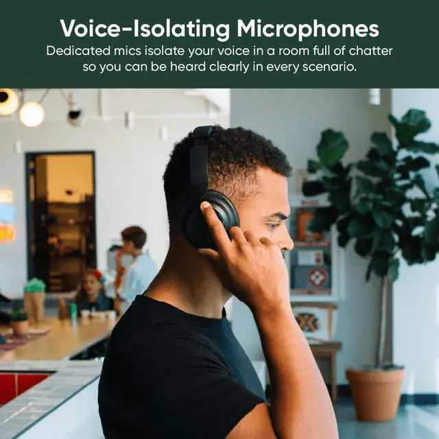 Alt view image 4 of 5 - Wyze Headphones Noise Cancelling, Wireless Over Ear Bluetooth Headphones with Mic, Alexa Built-in, HiFi Sound, Transparency Mode for Travel Home Office, Custom EQ via Wyze App