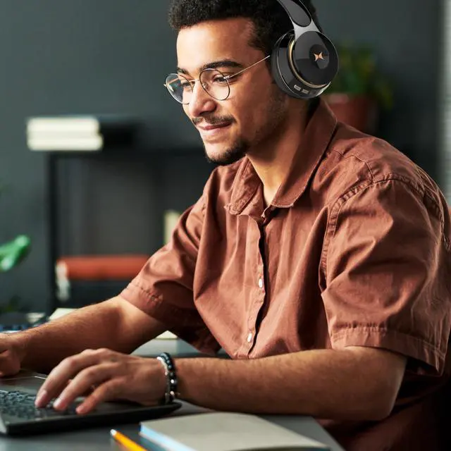 Alt view image 4 of 5 - Xtreme Wireless Bluetooth Headphones with Microphone, Over The Ear Headphones, Aux Line, Phone Call, Volume Control, & Pause Buttons, Micro SD Slot, 33 Foot Bluetooth Distance (Black)