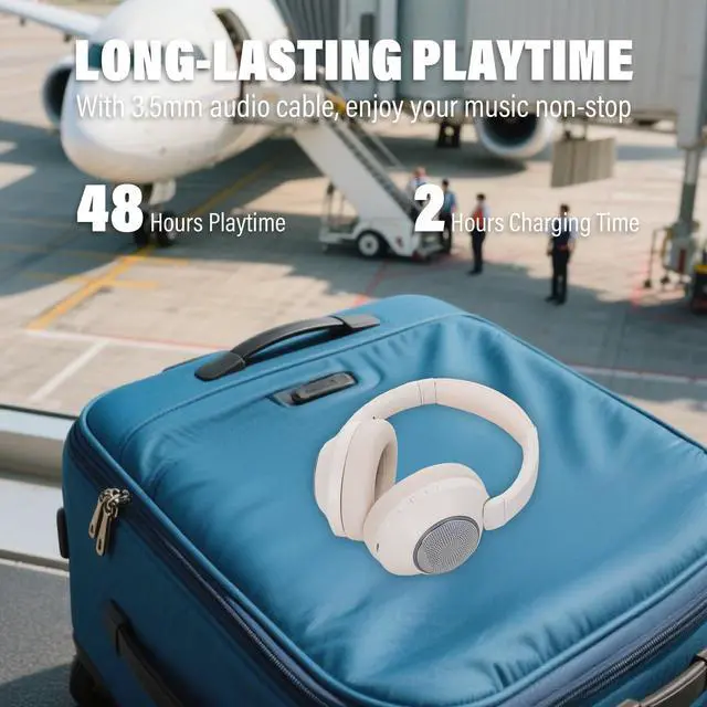 Alt view image 5 of 5 - XuanGui 5-in-1 Bluetooth Headphones with Speaker/FM Radio and Support Micro SD/TF Card,Wireless and Wired 3.5mm Jack Gaming Heaphone Over Ear with Mic for iPhone Ipad PC Computer Laptop(White)