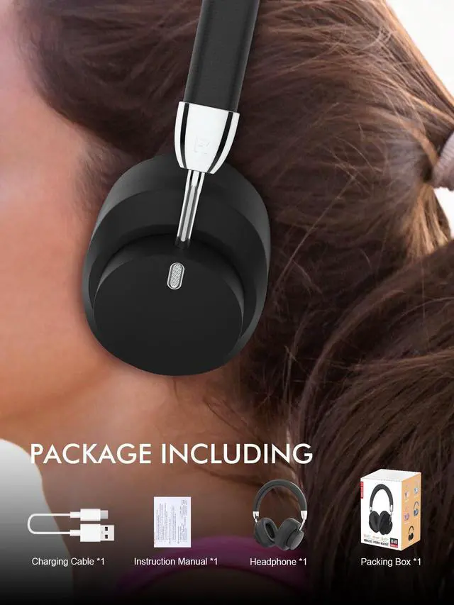 Alt view image 4 of 5 - YGVCDRY B40 Wireless Bluetooth 5.3 Over-Ear Headphones, 8H Playtime ANC Noise Cancelling Headphones, Foldable, Ergonomic, HD Microphone, for Mobile/PC/Game Console