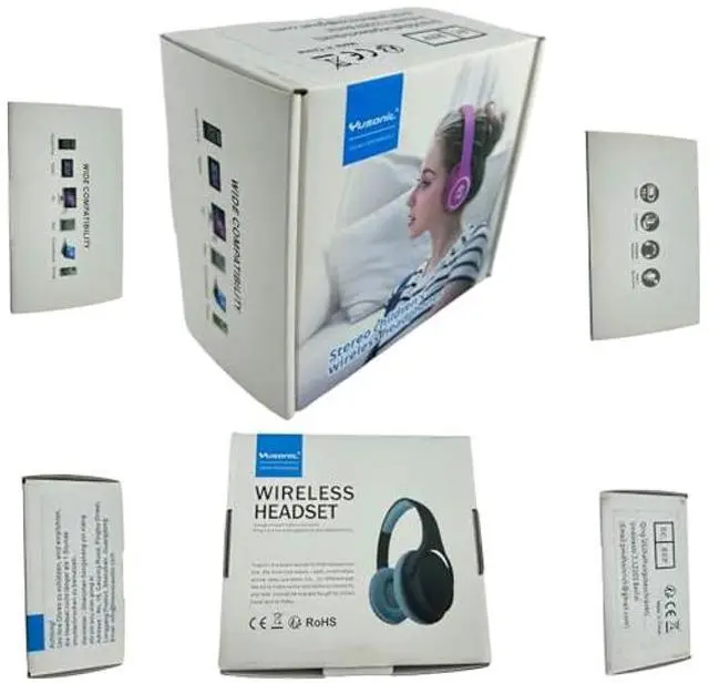 Alt view image 2 of 5 - YUSONIC Wireless Headphones with led Lights,Kids Headphones Bluetooth Over Ear with Microphone for School/Travel/Phone/Kindle/pc/tv / MP3 (Black)