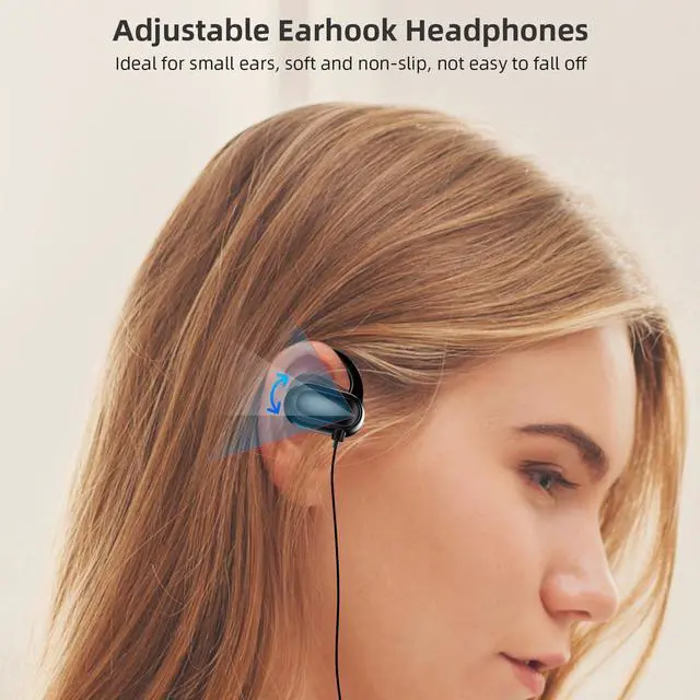 Alt view image 3 of 5 - COOYA USB C Open Ear Headphones for Kids Teens School with Mic Volume Control Type-C Wired Earphones for iPad 11 A16 10th Air 5 iPhone 16 15 Pixel 9 Pro Tablets Sport Over Ear Headsets Adjustable Hook