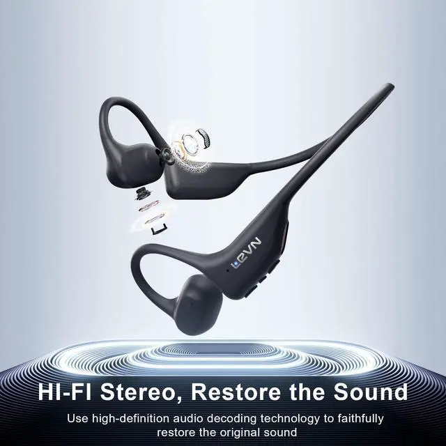 Alt view image 4 of 5 - LEVN Bone Conduction Headphones, Open Ear Running Headphones Bluetooth 5.3, 14H Battery Sweatproof & Waterproof, Wireless with Built-in Mic for Cycling, Workout, Gift