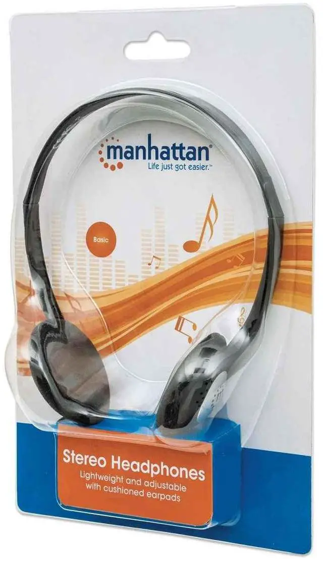 Alt view image 2 of 5 - Manhattan On-Ear Wired Stereo Headphone - Long 6ft Cable, Single 3.5mm Plug, Lightweight, Adjustable Headband-for Walkman, CD Player, Computer -177481