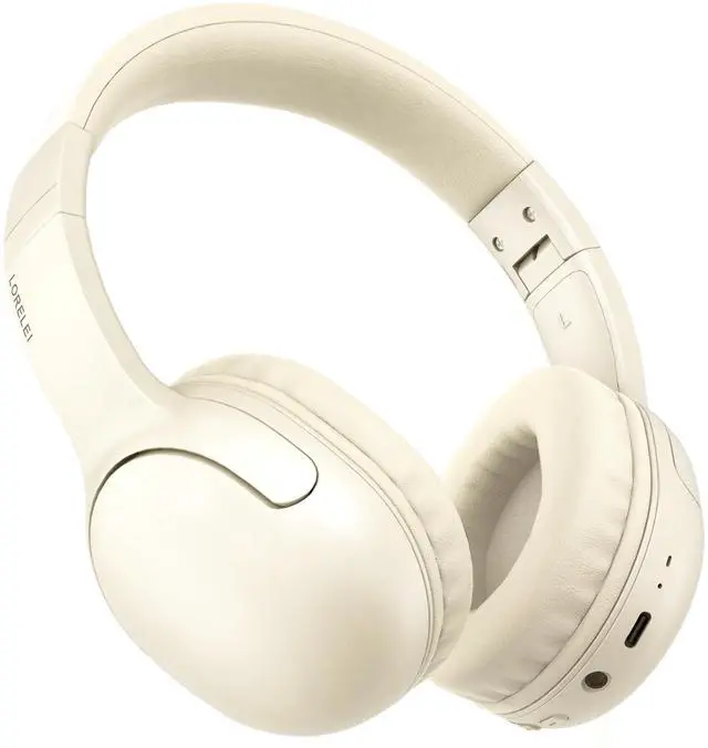 Main image of LORELEI B-E5 Kids Bluetooth Headphones, Wireless Headphones for Kids, Foldable 40H Playtime, Built-in mic, On Ear Headsets for Child/Teens/School/Tablet(Beige White)