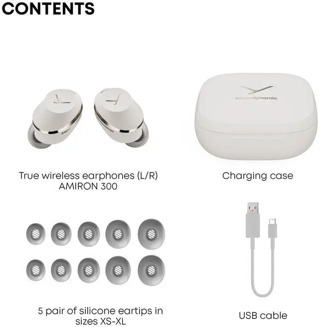 Alt view image 2 of 5 - Beyerdynamic Amiron 300 True Wireless Noise Cancelling Earbuds, Multipoint Bluetooth(r) 5.3 with Active Noise Cancellation, Up to 10 Hours of Battery Runtime, Cream
