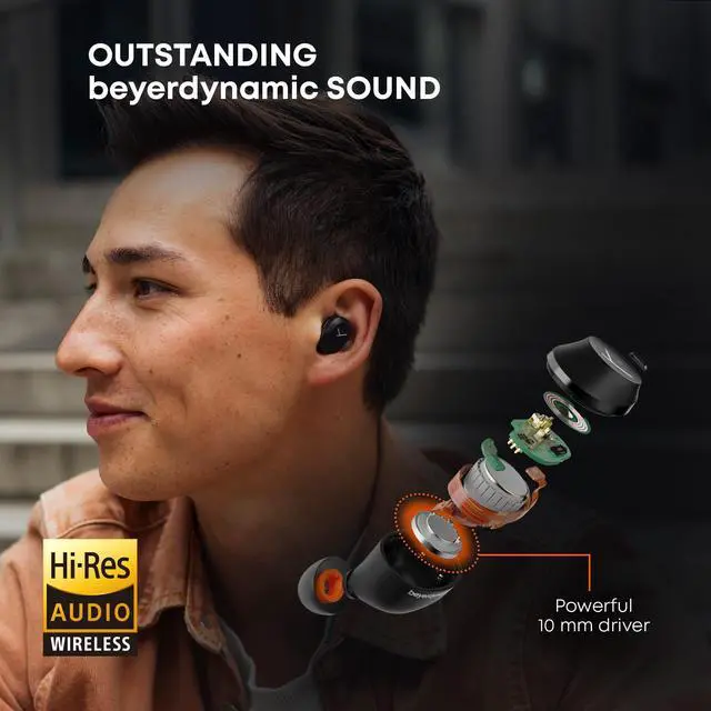 Alt view image 3 of 5 - Beyerdynamic Amiron 300 True Wireless Noise Cancelling Earbuds, Multipoint Bluetooth(r) 5.3 with Active Noise Cancellation, Up to 10 Hours of Battery Runtime, Cream