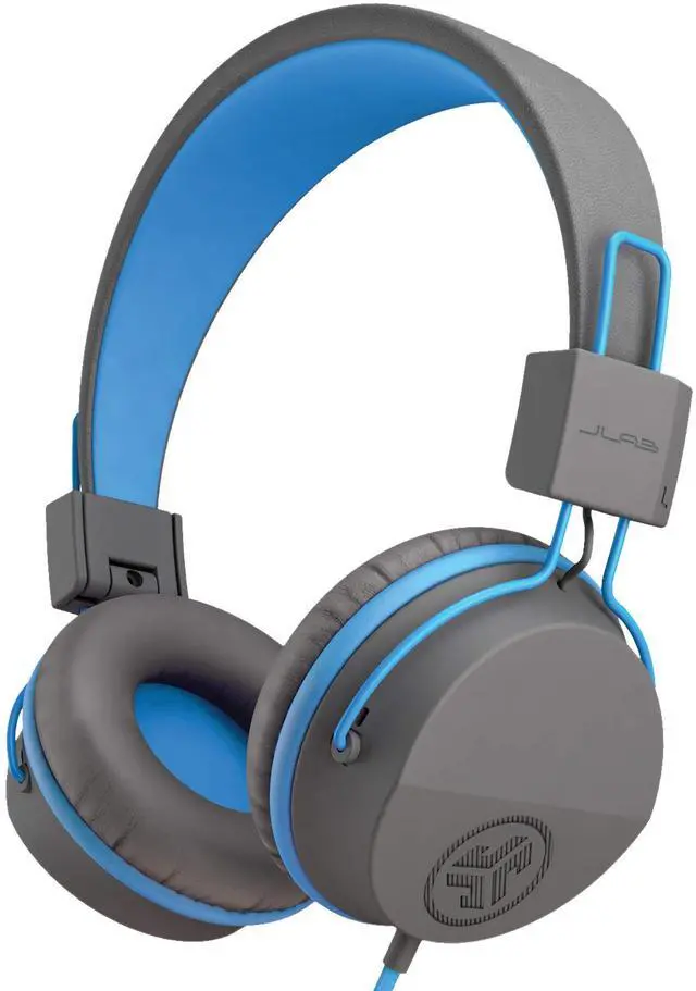 Main image of JLab JBuddies Studio On-Ear Kids Wired Headphones, Toddler Headphones, Kid Safe, Studio Volume Safe, Volume Limiter, Folding, Adjustable, Noise Isolation, with Mic (Graphite/Blue)