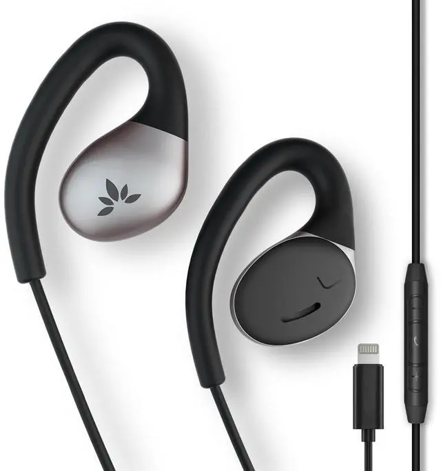 Main image of Avantree Resolve (Small-Medium) - Wired Open-Ear Earbuds w/Mic & Over-Ear Hook, for Women, Kids & Young Men w/Small Ears, Ideal for Office, Outdoor & Home, Lightning Connector