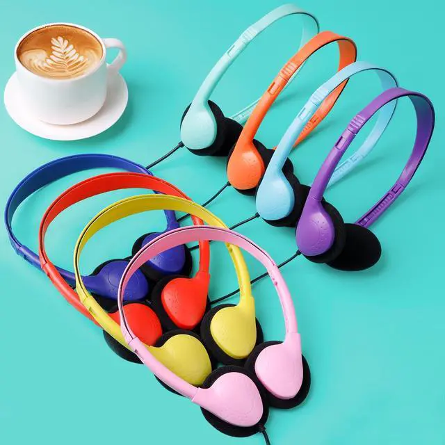 Alt view image 4 of 5 - TJZXGUI Classroom Headphones Bulk 24 Pack for Kids Children On Ear Comfy Swivel Earphones for Students School Library Online Learning Travel 3.5mm Jack Multi Color