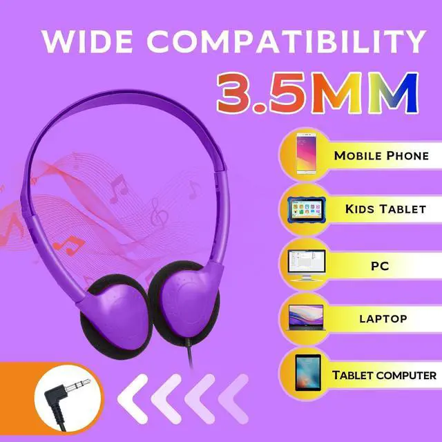Alt view image 5 of 5 - TJZXGUI Classroom Headphones Bulk 24 Pack for Kids Children On Ear Comfy Swivel Earphones for Students School Library Online Learning Travel 3.5mm Jack Multi Color