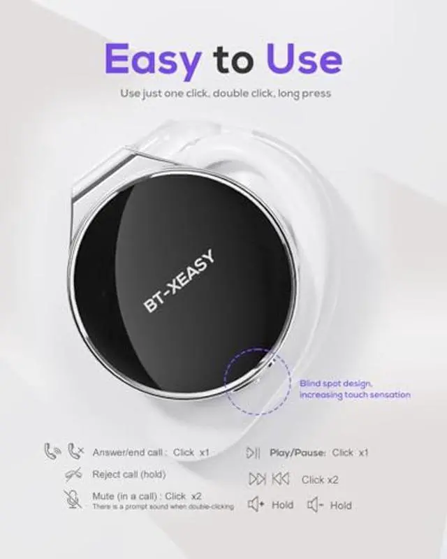 Alt view image 4 of 5 - Open Ear Headphones Bluetooth 5.4, Sport On Ear Headphones Wireless, Water-Drop Shaped Noise Cancelling Clip On Headset Bluetooth with Long Battery Life, Comfort Fit 4 Microphones Earphones