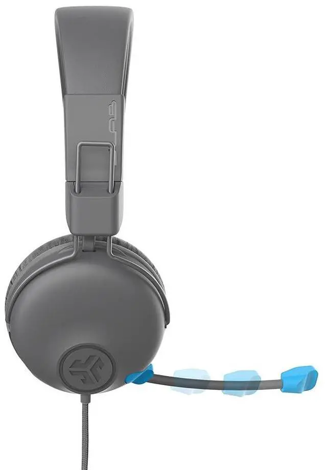 Alt view image 3 of 5 - JLab JBuddies Learn On-Ear Kids Headphones, Retractable Boom Mic, Built-in Volume Regulators for Safety, Folding, Adjustable, Great for Schooling Homework and Virtual Classes