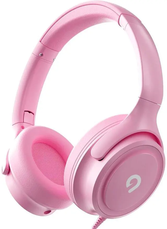Main image of ADOOPE Kids Headphones with Cord-3.5mm Jack 85/94dB Safe Volume Control Built-in Microphone On-Ear Headphones for Kids/Teens/Girls/School/Travel/3.5mm Devices(Pink)