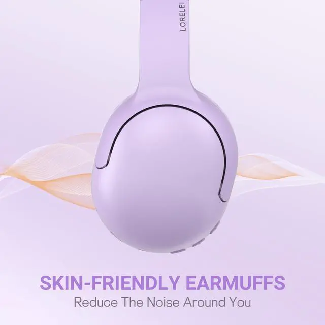 Alt view image 5 of 5 - LORELEI B-E5 Kids Bluetooth Headphones, Wireless Headphones for Kids, Foldable 40H Playtime, Built-in mic, On Ear Headsets for Child/Teens/School/Tablet(Space Purple)