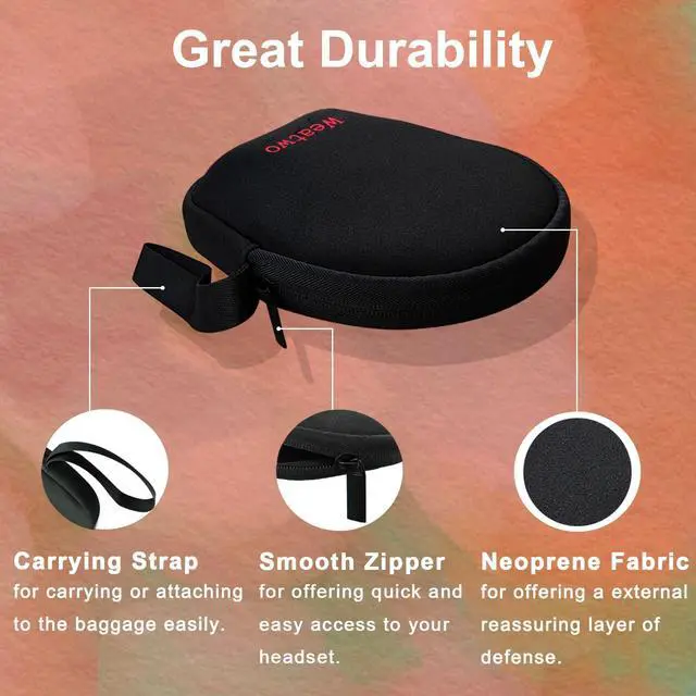 Alt view image 4 of 5 - On-Ear Headphones Headset Storage Bag, Lightweight Headphone Case Soft Neoprene Cover Travel Carrying Pouch for Foldable JBL Tune 500BT 510BT 660NC 600BTNC Sony MDR-ZX100 ZX110 110NC WH-CH500 510 520