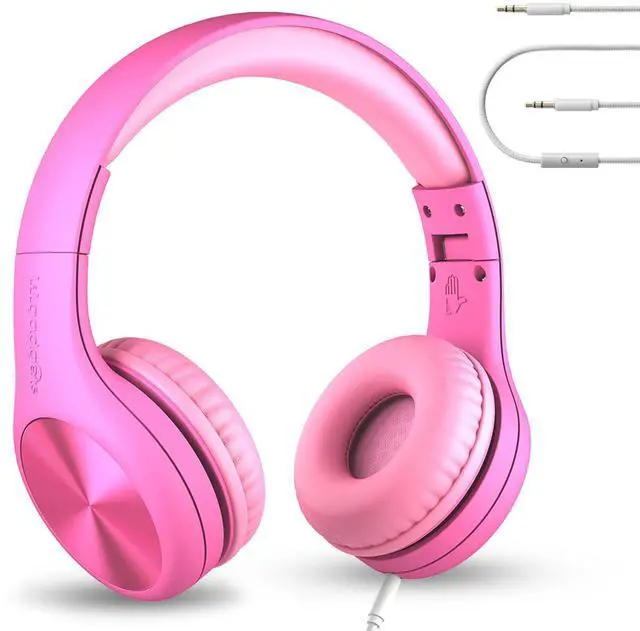 Main image of LilGadgets Connect+Wired Kids Headphones for School with Microphone, Volume Limiting & Noise Reduction Over-Ear Headset with Cord, SharePort Technology & SoftTouch Padding, Pink - Kid Headphones