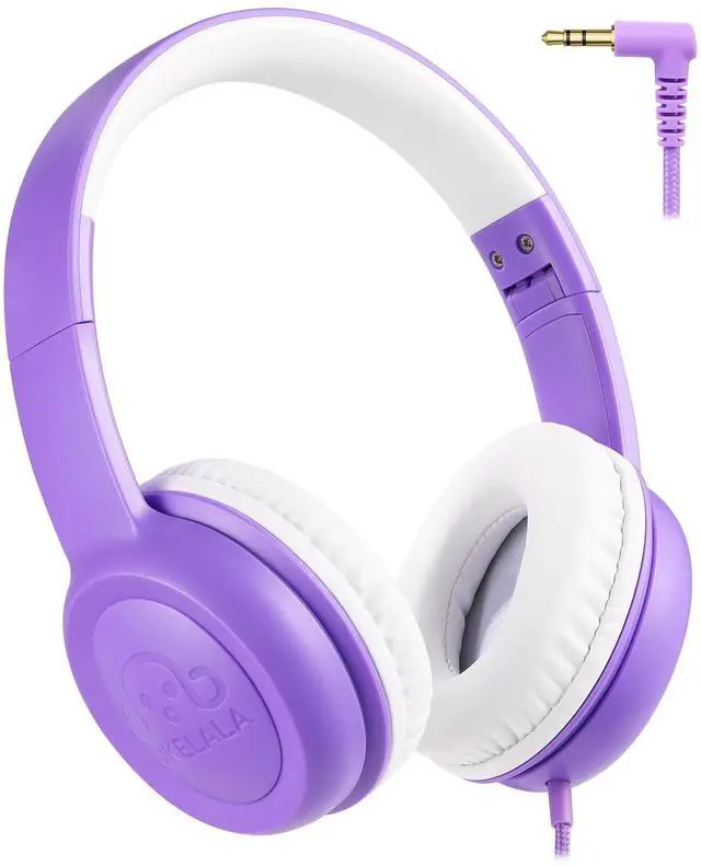Main image of UKELALA C3 Kids Headphones Wired, On-Ear Wired Head Phones for Boys Girls with 3.5mm Jack, Foldable, Adjustable Headband, Child Headphone for School Home Airplane Tablet Purple